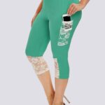 Leggings curtos tamanho grande (bolso)