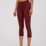 Leggings desportivas capri de cintura alta