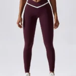 Leggings desportivas com cintura cruzada sem costuras