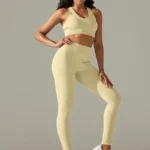 Leggings e sutiã com nervuras (conjunto desportivo)
