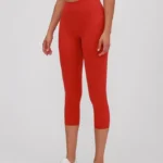 Leggings desportivas capri de cintura alta