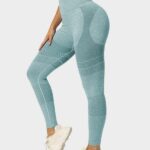 Leggings desportivas com cintura larga sem costuras