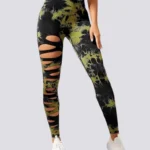 Leggings desportivas com efeito desgastado e efeito push-up, sem costuras
