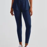 Leggings desportivas 2 em 1 com calções, bolso