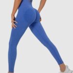 Leggings desportivas sem costuras com nervuras (push up)