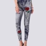 Jegging com efeito rasgado