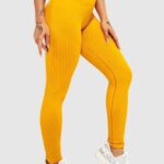 Leggings desportivas modeladoras com nervuras