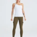 Conjunto desportivo com leggings e camisola sem mangas