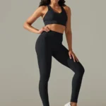 Leggings e sutiã com nervuras (conjunto desportivo)
