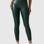 Leggings de imitação de couro modeladoras