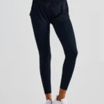 Leggings desportivas 2 em 1 com calções, bolso