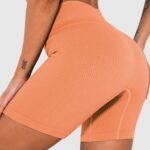 Calções desportivos sem costuras com canelado