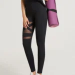 Leggings desportivas em malha transparente